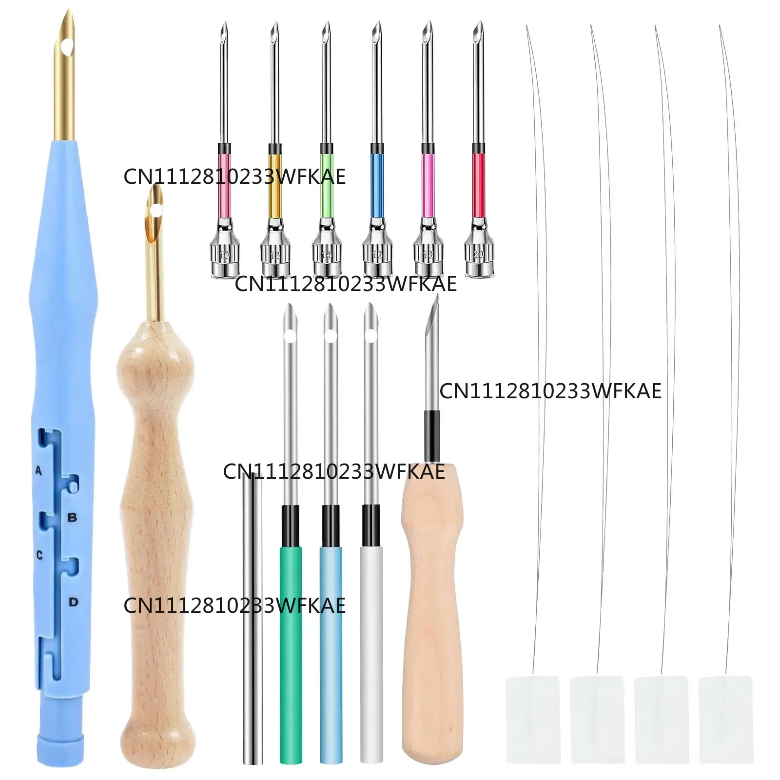 Embroidery Craft - 17Pcs Punch Needle Embroidery Kits Wooden