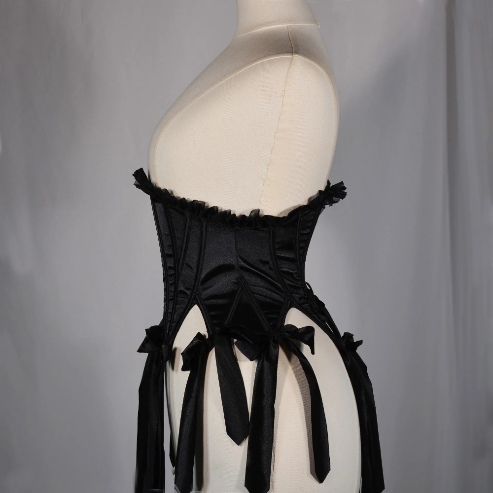 Women Black Corset Bustier Lac - огляд і ціна Tassel Fringe Trim