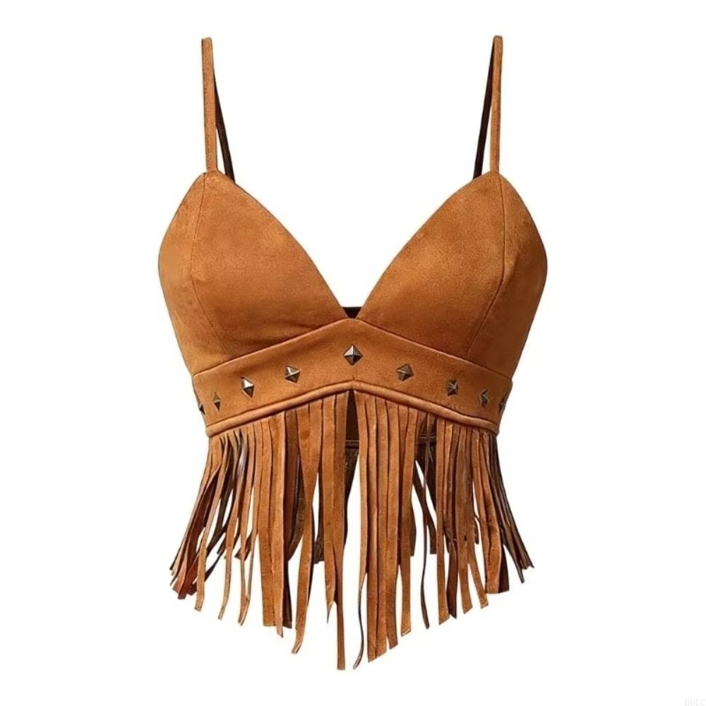 Vintage Faux Suede Women Crop  - огляд і ціна Tassel Fringe Trim