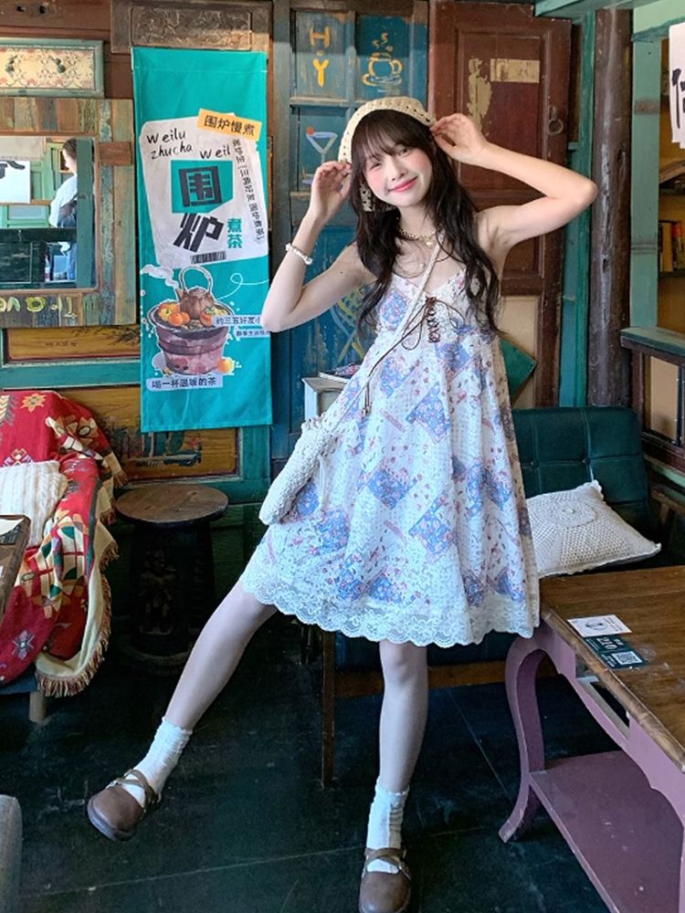 Summer Vintage Cami Dress Set  - огляд і ціна Elastic Lace Trim