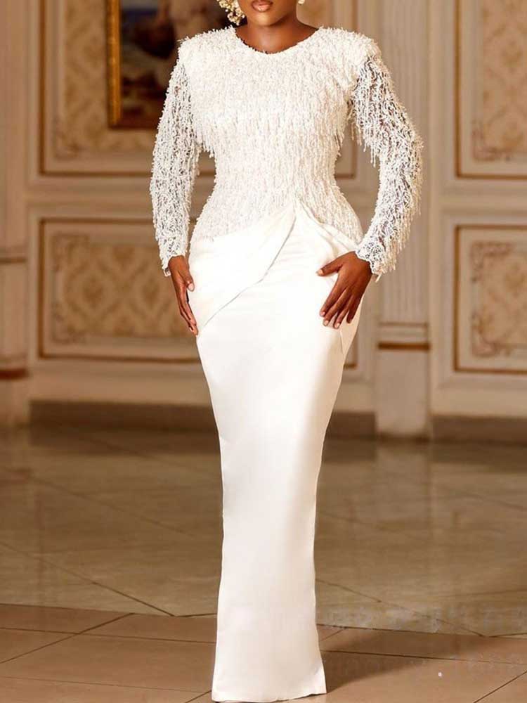 Chic Dress Elegant Woman Long  - огляд і ціна Tassel Fringe Trim